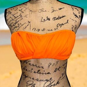 J Crew Vibrant Orange Bandeau Bikini Top S